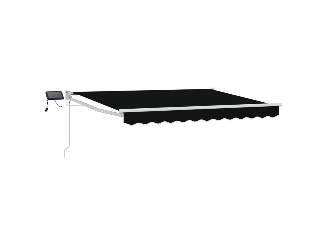 Conjunto 1 Sombra De Sol Externa Vidaxl Preto Poliéster (3,5 X 2,5 M)