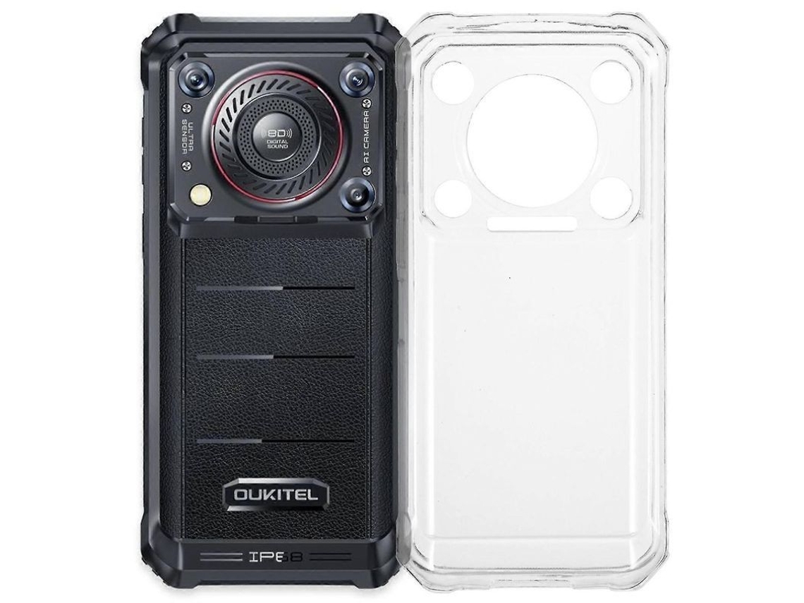 Capa de celular YURU TPU mole para Oukitel WP36, proteção total, lentes de câmera, transparente
