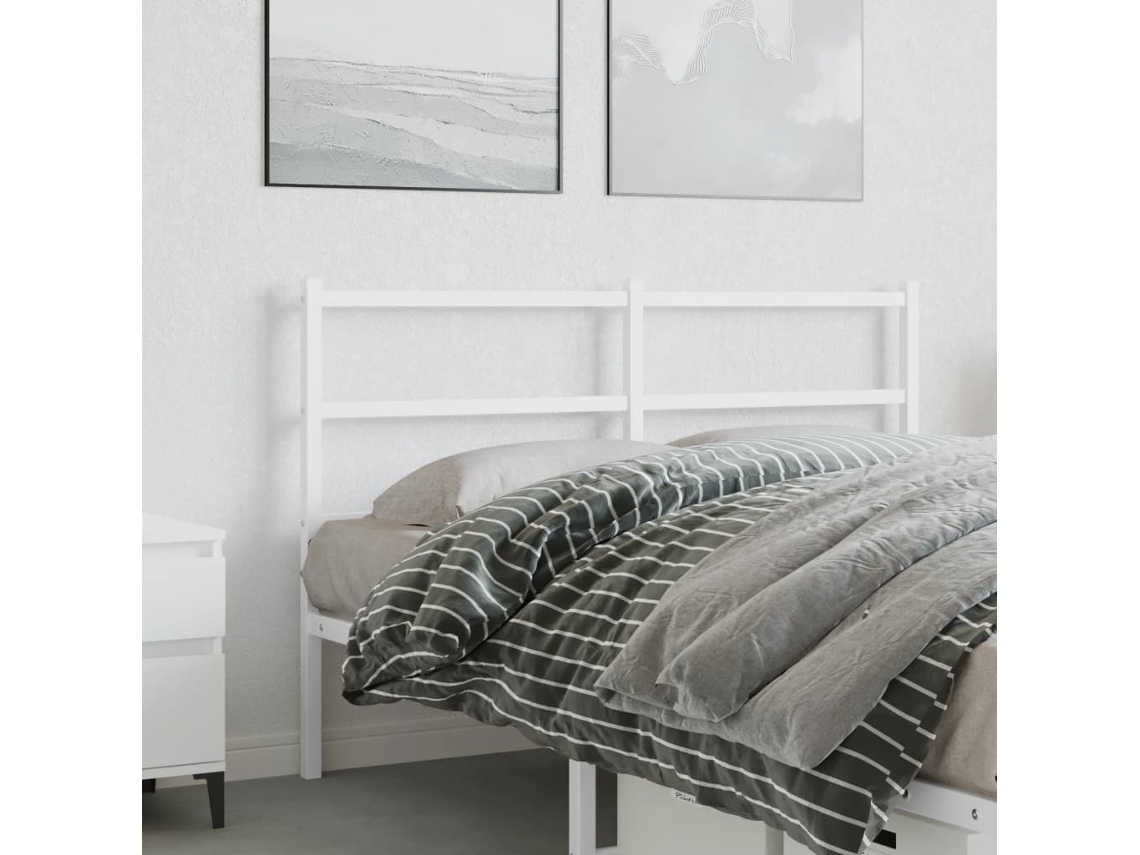 Cabecero de metal blanco de 135 cm
