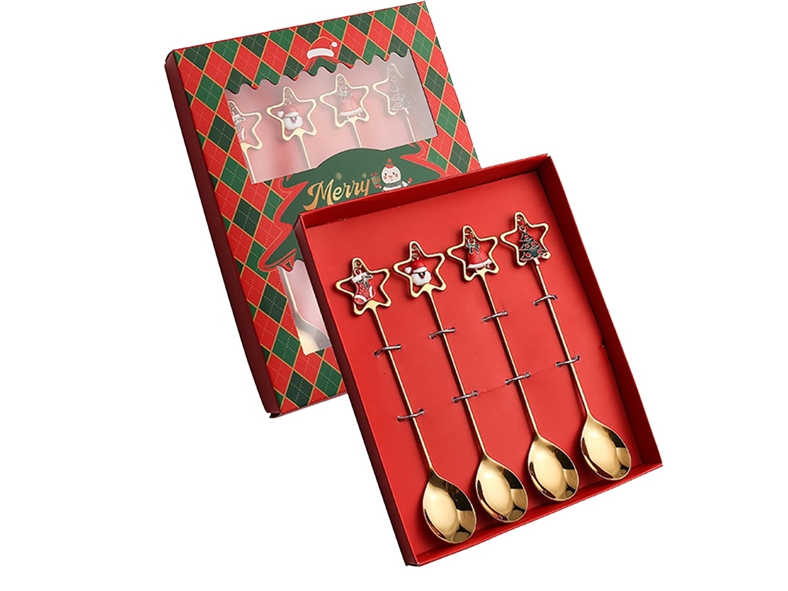 Conjunto De Talheres De Aço Inoxidável De Natal 4 Und Yunzii