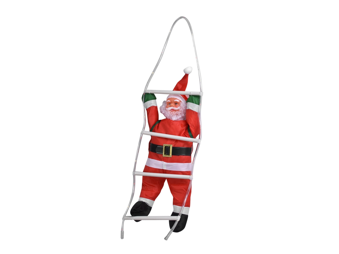 Primerox papai Noel Escalando Corda com Led 40 Luzes 60cm Decoracao Natal Arvore Porta Usb 8 Modos