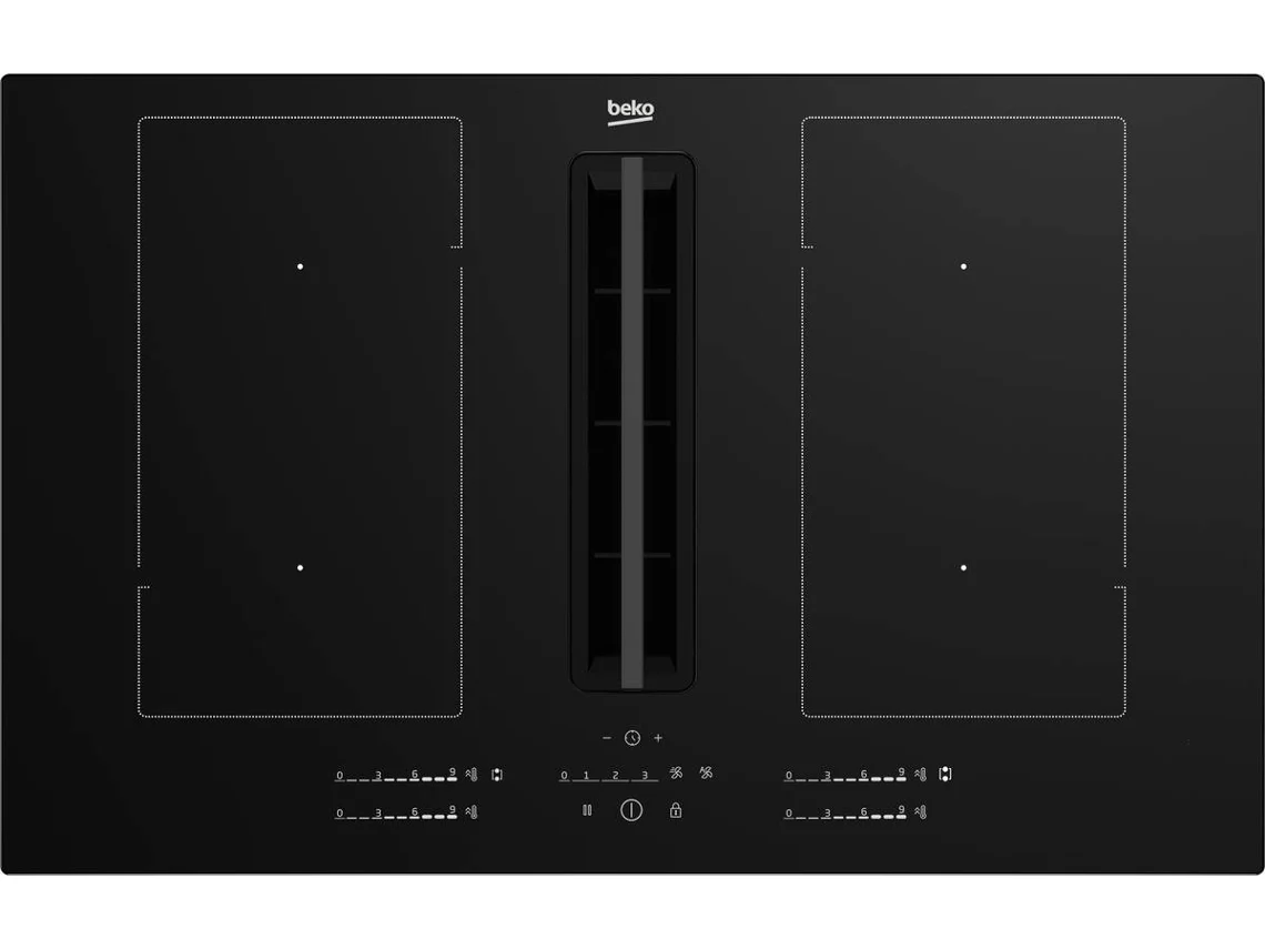 Placa Indução  BEKO HIXI84700UP com Exaustor ProSmart Combinado(Elétrica - 82 cm - Preto)