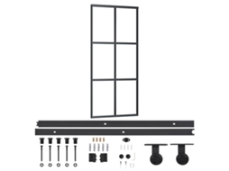 vidaXL Porta deslizante c/ conj. ferragens 90x205cm vidro ESG/alumínio