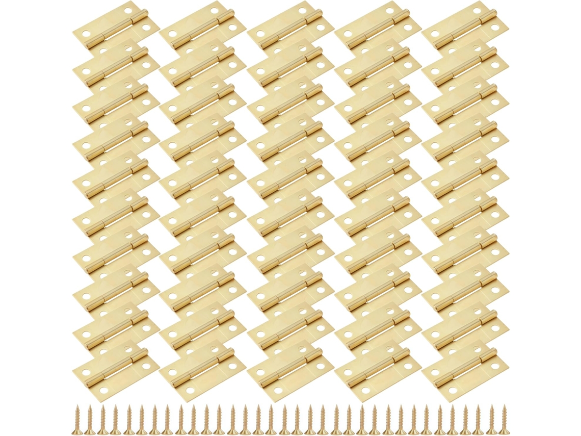 Dobradiças De Ferro Dobráveis 1, 5 Polegadas 3, 8cm Em Caixa De Madeira Ferragens Para Bolsas E Malas Com Parafusos, Cor