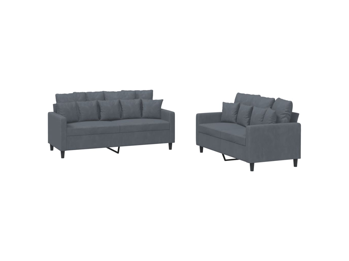 Sofa Set, Sofa Sets Vidaxl Cinzeto Veludo (n/a)