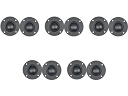 Conjunto de 10 Tweeters de Cúpula Macia com Revestimento de Seda Preta, 6ω e 30w SFUSHOS