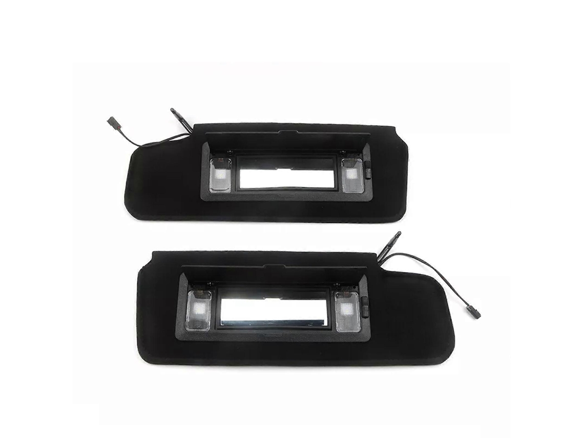 Visores Sol Negro C4 Corvette 1984-1996 Com Luz E Espelho