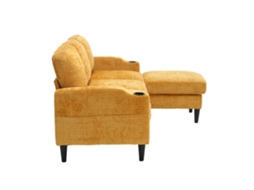 Sofá modular sem estrutura, 2 lugares, espuma 32d, chenille, antiderrapante, verde, sem montagem ORBITRA COMMERCE