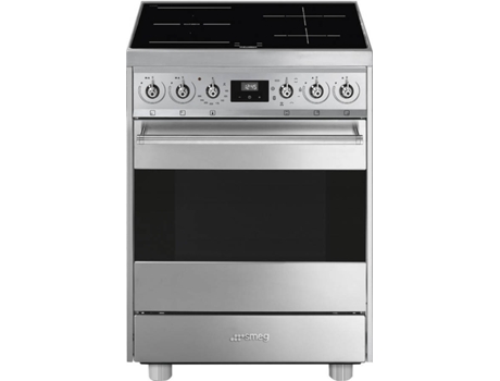 Fogão SMEG C6IMXI9 (70 L Eléctrico de Indução - Inox) — Fogão com Placa de Indução, 60x60 cm, Display Touch, Forno c/8 funções, Placa desliga automaticamente por sobreaquecimento, Indicador de calor residual, Limpeza VaporClean e interior em esmalte EverClean