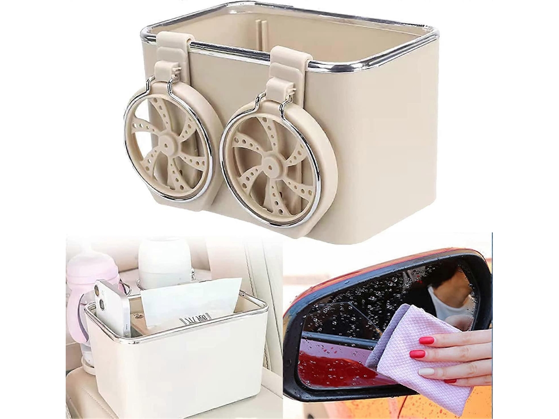 Apoio De Braço Universal Para Carro Com 3 Porta Copos Dobráveis ​​e Tecido Absorvente Olysi Shop (bege)