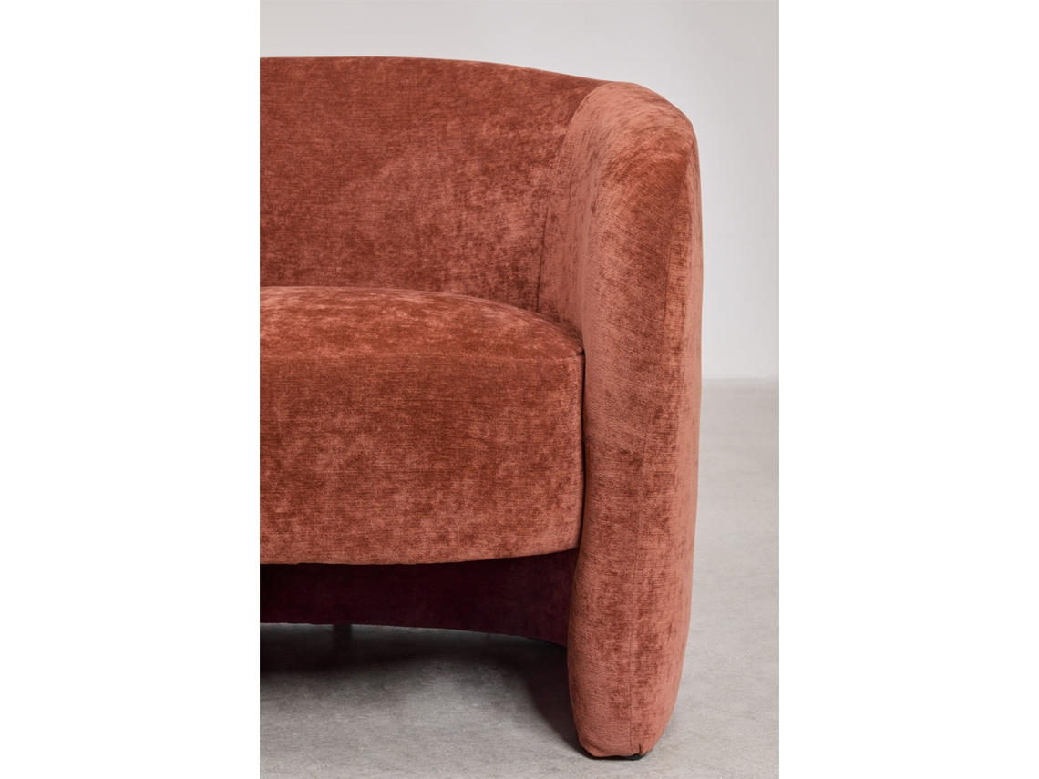 Sklum Poltrona Estofada Gombren Poliéster                       Chenille Vermelho Argila