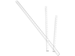 Conjunto de 3 réguas transparentes em acrílico para desenho e medição precisa, ferramenta portátil ideal para