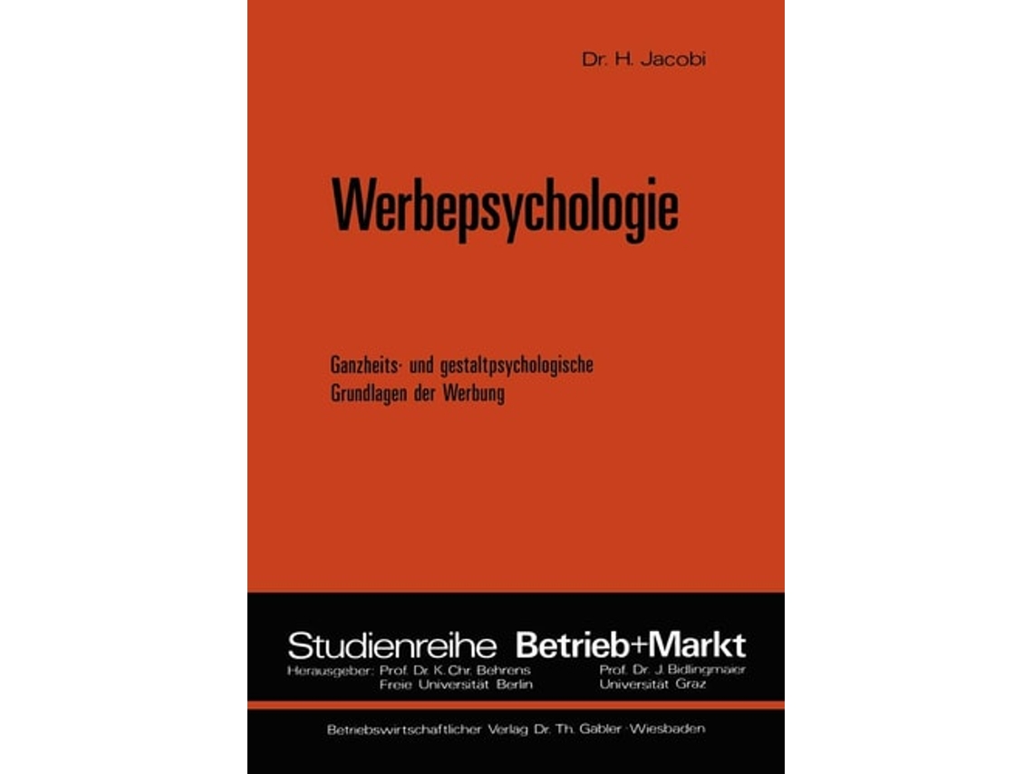 Livro Werbepsychologie De Helmut Jacobi (alemão)