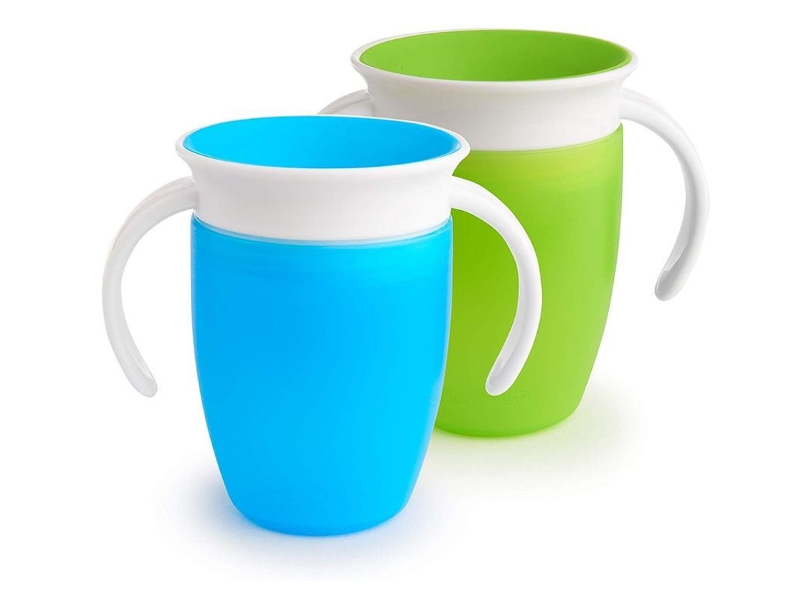 Taza De Aprendizaje 360ᵒ New Miracle 2025 - Verde/azul - 207ml, Pack De 2