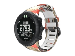 Pulseira De Relógio Lurelia Para Suunto Core Tpu Impresso Laranja Camuflagem