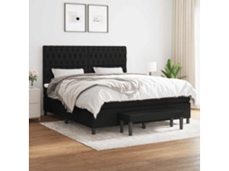 Vidaxl Cama Com Molas/colchão 180x200 Cm Tecido Preto