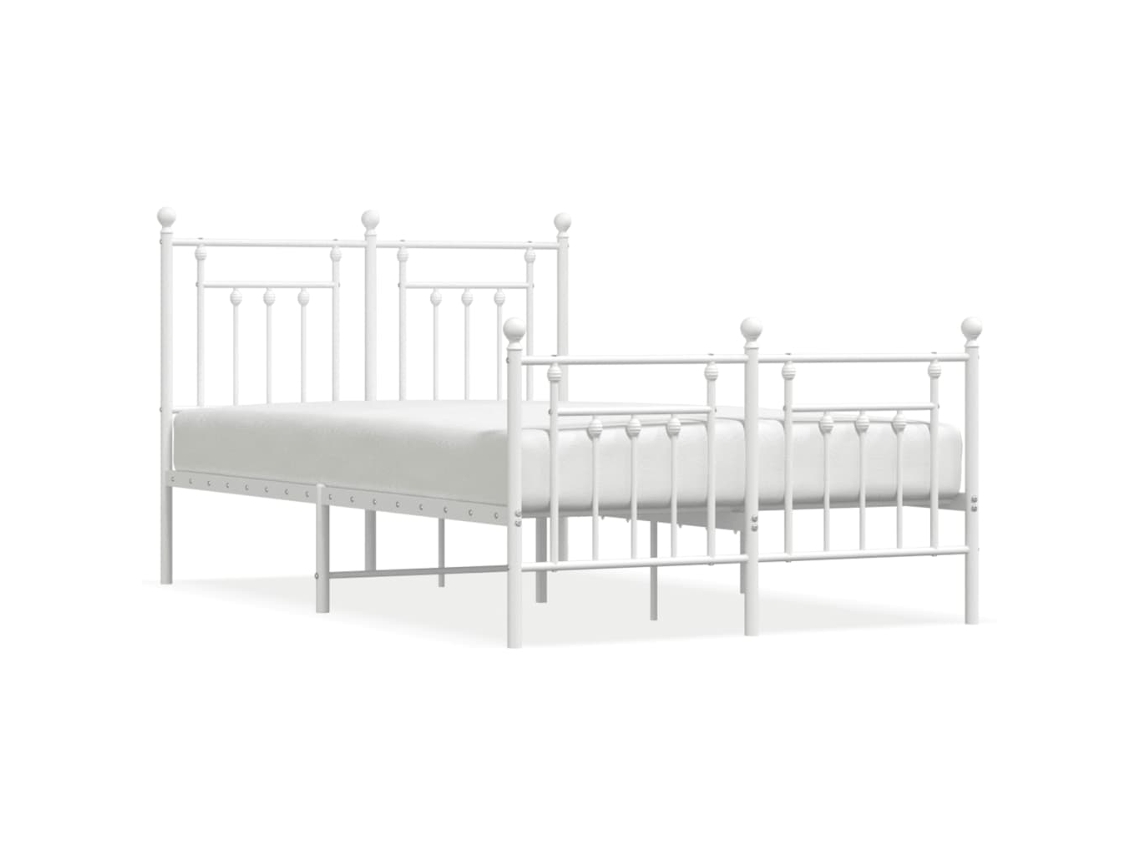 Bed Frame, Bed Frames Vidaxl Branco Aço (120 X 190 Cm)