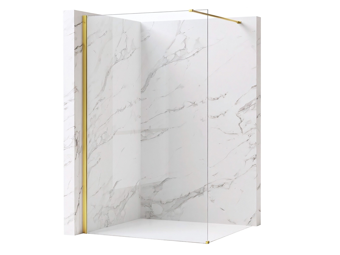 Parede De Chuveiro Rea Flexi Transparent 130 Gold