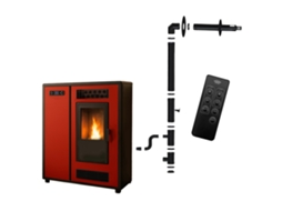Salamandra A Pellets Slim Astral 12,2 Kw Bordeaux Sannover Kit De Instalação