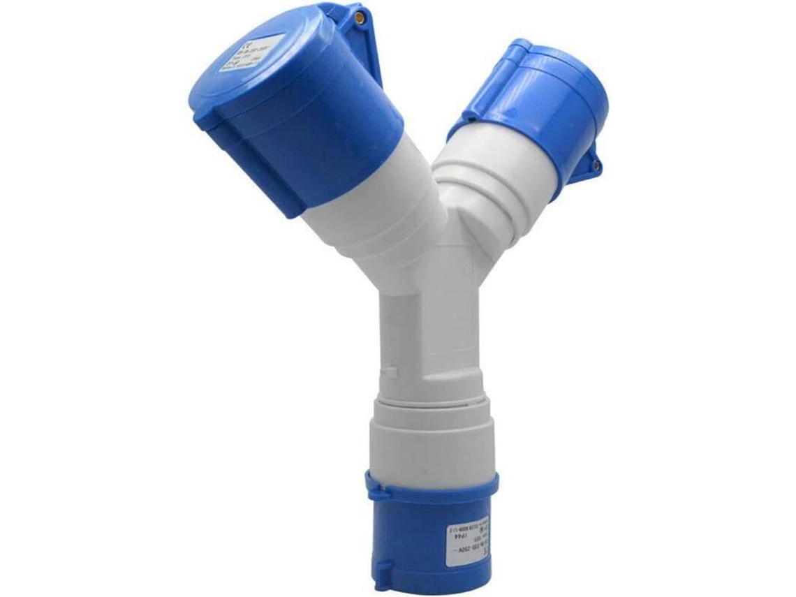Régua De Energia Com 2 Tomadas, 16a 220v, Ip44, Para Caravanas, Autocaravanas E Obras (pzcc)