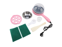 Mini fritadeira elétrica multifuncional para ovos, para cozinha doméstica, tomada UE 220V, rosa