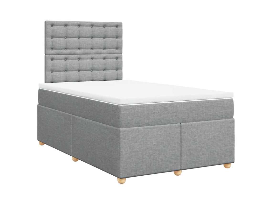 Vidaxl Cama Boxspring Com Colchão 120x190 Cm Tecido Cinzento-claro