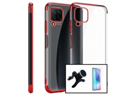 Kit Película Vidro Nano Curved UV + Capa SlimArmor + Suporte Magnético Carro Reforçado Xiaomi Mi Note 10 Lite Vermelho