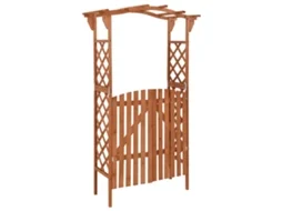 Vidaxl Pérgola Com Portão 116x40x204 Cm Madeira De Abeto Maciça