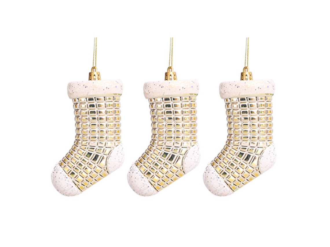 Meia De Natal De Plástico Com Electroplating E Design Exclusivo Da Laxiscreed Para Decoração De Natal Moderna