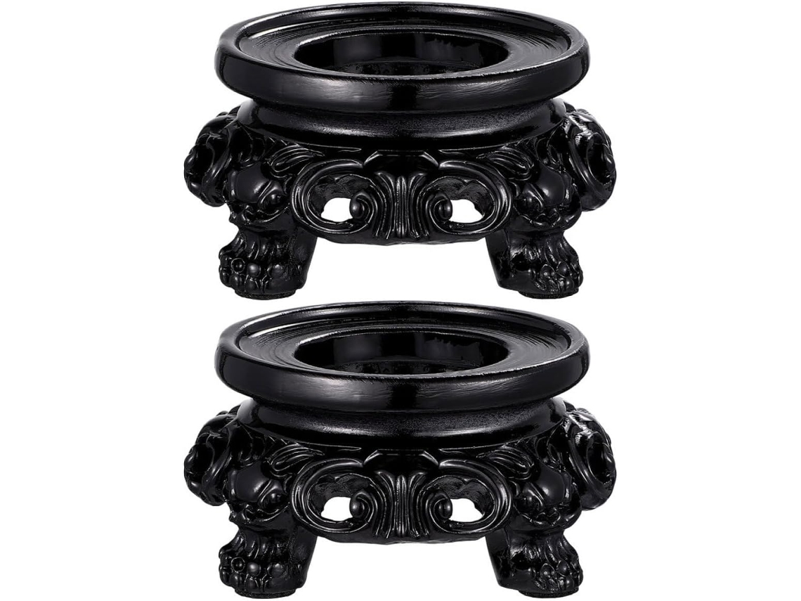 Suporte 2 Bolas Cristal Resina Exclusiva Durável Decoração Escritório Portátil Elegante Base Oca Casa GOKOCO