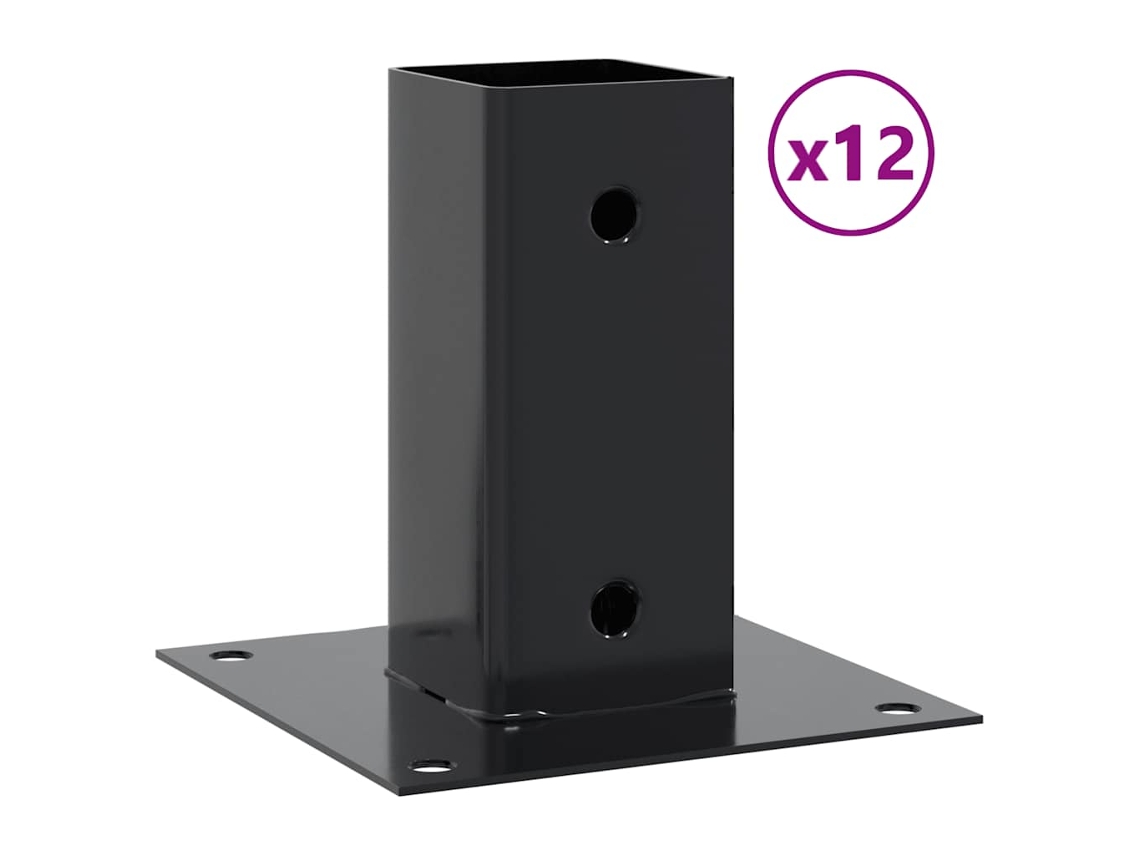 Base Do Poste Vidaxl Antracite Aço (71x71mm)
