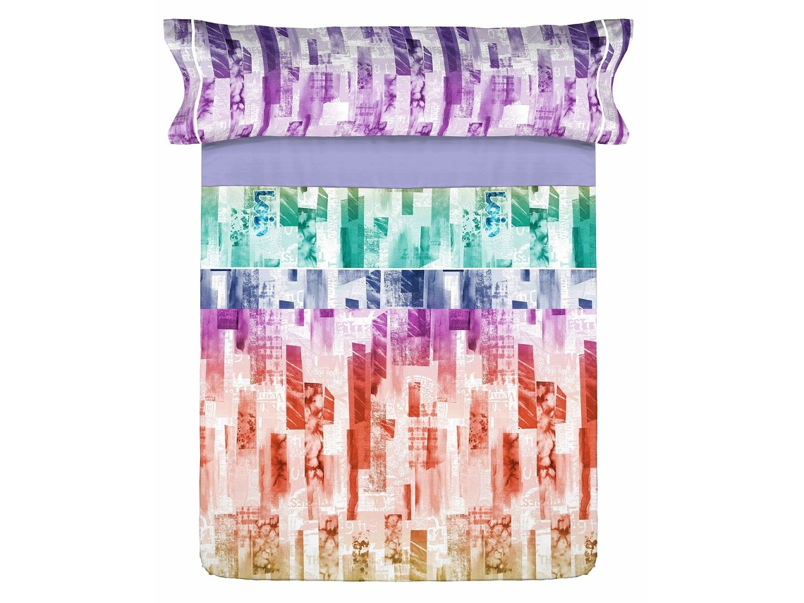 Conjunto De Lençol Lois Savage Malva Algodão Roxo (40x29x4.83cm)