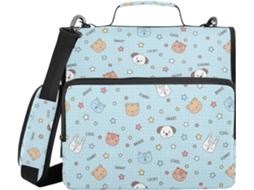 Pasta Organizadora Com Alça De Ombro E Mão, Vários Bolsos De 3, 8cm, 3 Argolas Armazenamento, Fichário