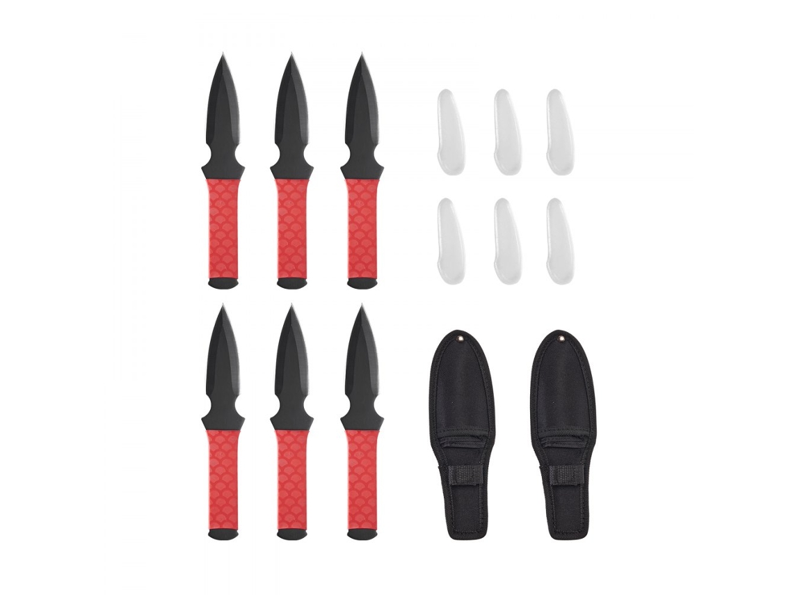Conjunto De 6 Facas De Arremesso 226mm Em Aço Inox Com Bainha Tekmaquinas
