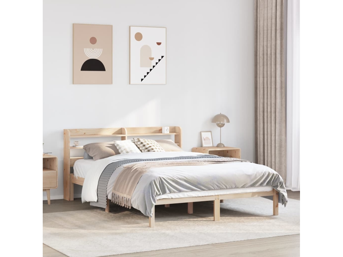 Vidaxl Cama Sem Colchão 150x200 Cm Madeira De Pinho Maciça