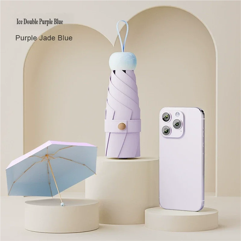 (roxo 6k) Guarda-chuva Cápsula De Luxo, Guarda-chuva Elegante Feminino Com Proteção Solar