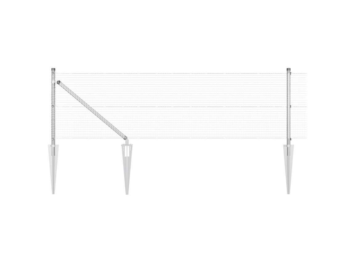 Conjunto 1 Painéis De Cerca Vidaxl Prateado Aço (50 X 0,6 M)