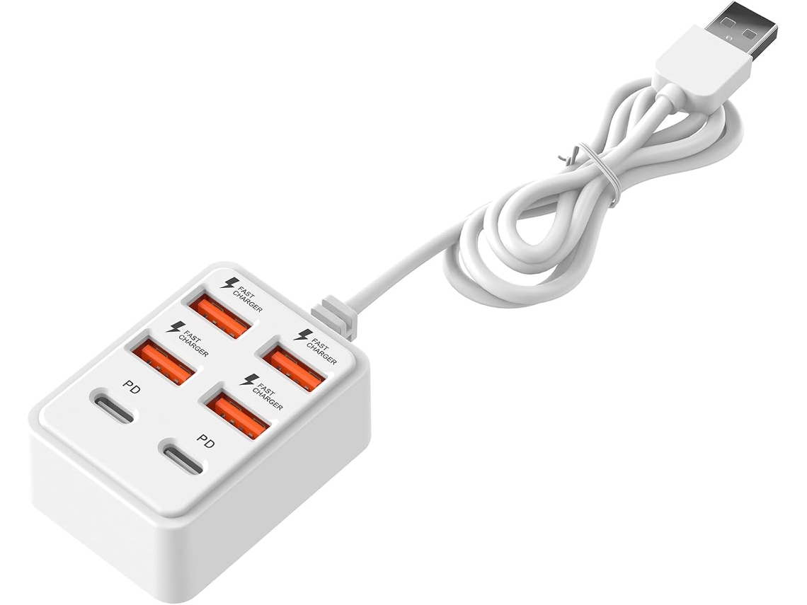 Adaptador Usb De 4/6 Portas Com Carregamento, Transferência Dados E