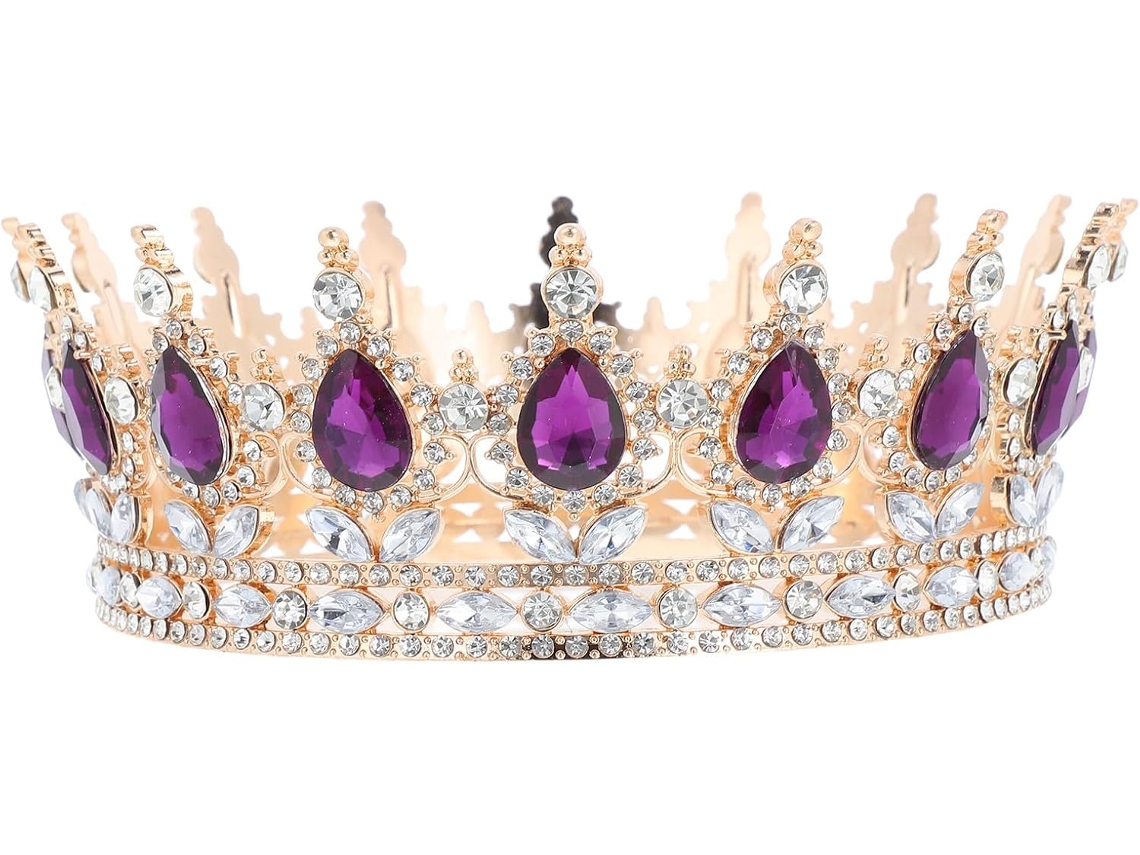 Coroa Barroca Em Liga Leve E Durável, Com Elegante Formato De Gota.