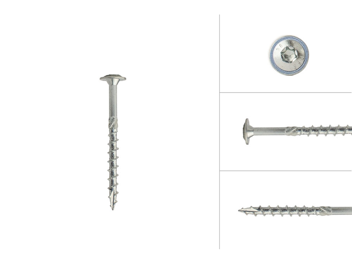 Parafuso Anilha Galvanizado 6 0 X 70 Mm Torx 30 Caixa 100 Peças WOVAR