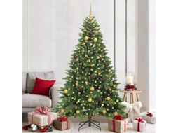 Vidaxl Árvore De Natal Artificial Com 300 Leds Verde 210 Cm Pe E Pvc