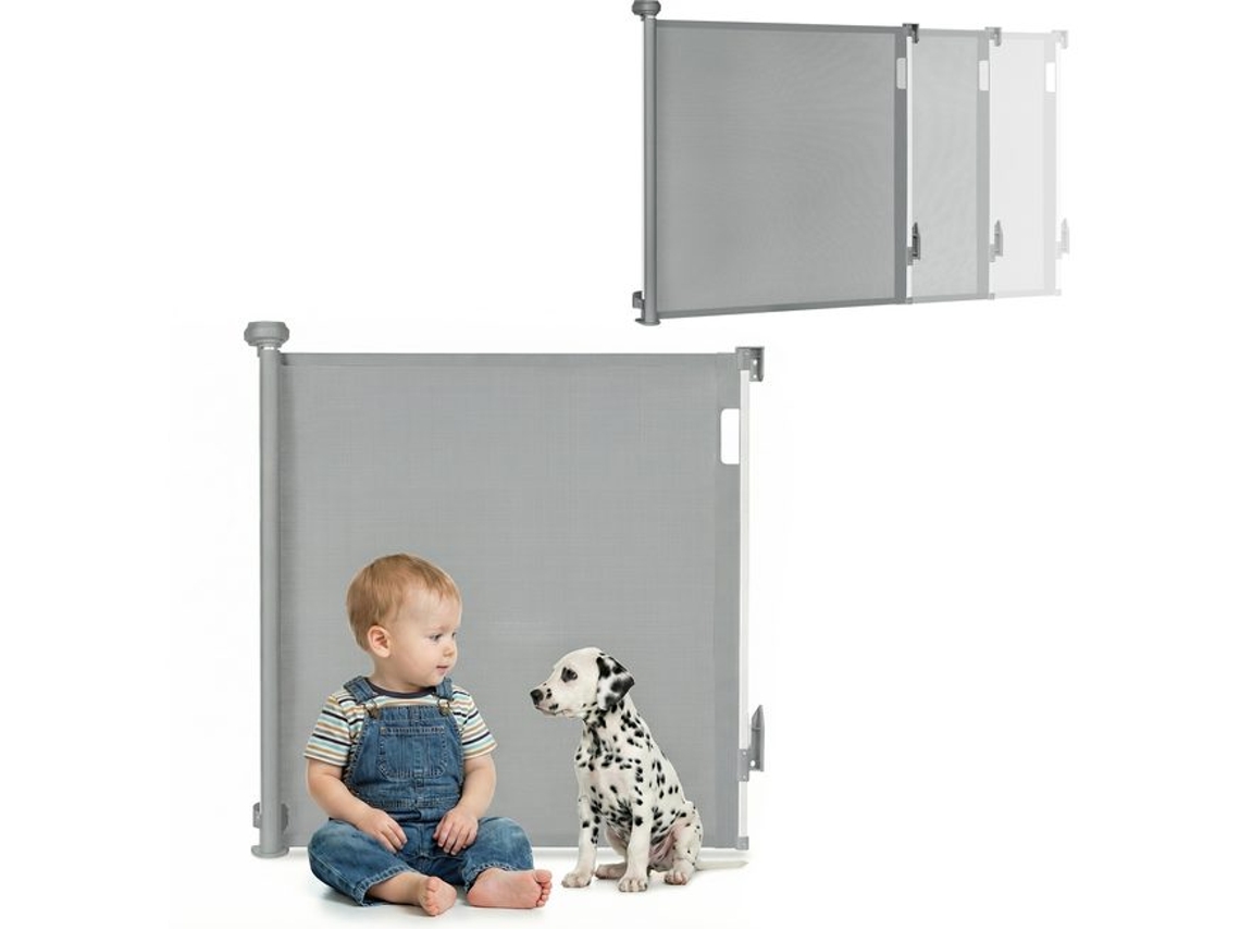 Barreira De Segurança Para Bebé  Lionelo Thea Até 140cm - Sem Soleira - Proteção Uv - 3 Kits Montagem  Branco