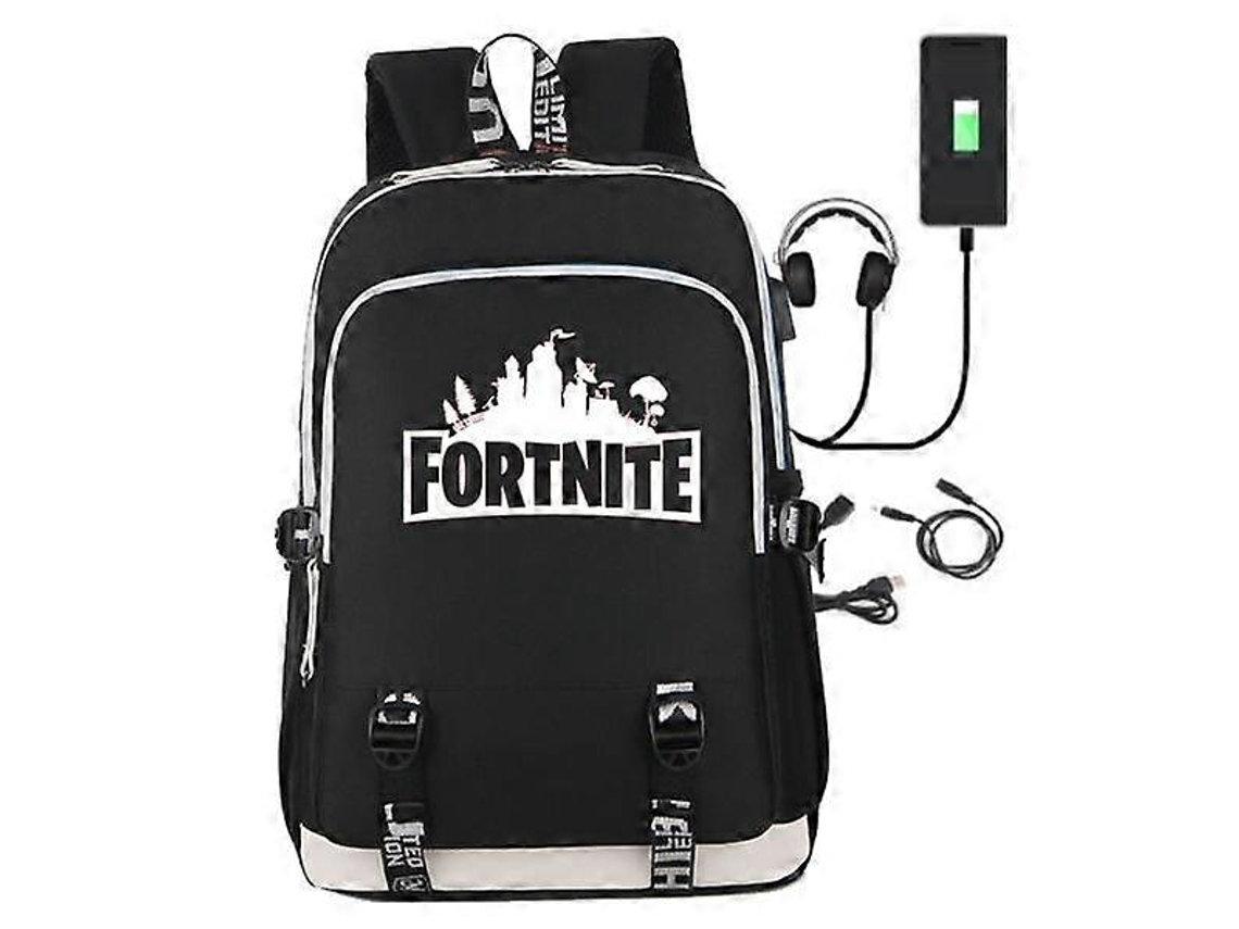 Mochila Fortnite Escolar Impermeável Com Entrada Usb E Para Fone De Ouvido. Aquaforge