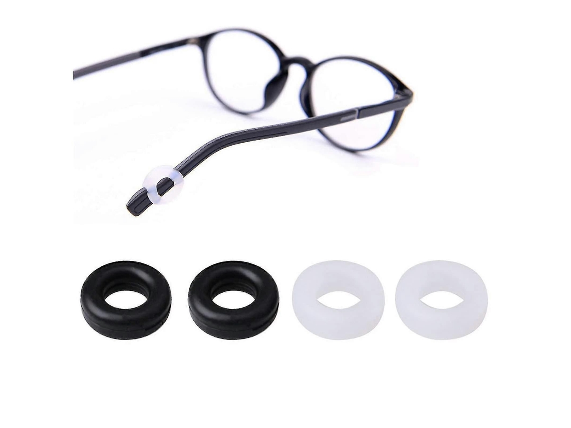 10 Pares de Ganchos Silicone para Óculos Redondos, Antiderrapantes Brancos e Pretos GOKOCO