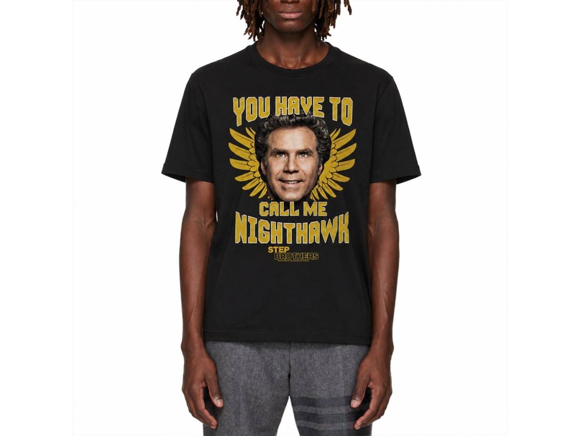 Rockinstone Step Brothers Movie Nighthawk Black Adult T-shirt Size:xxxl