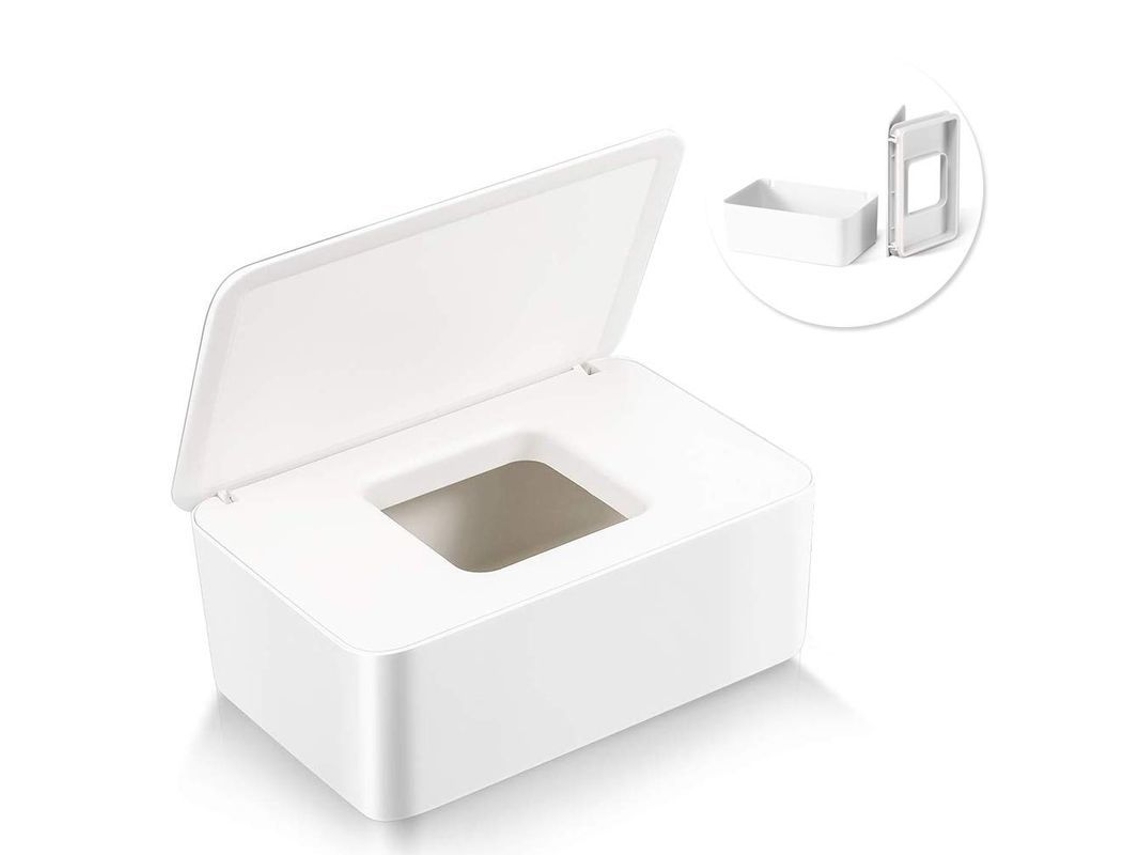 Caixa de lenços umedecidos de plástico para bebês com vedação hermética e peças antiderrapantes, ideal para bebês e para uso doméstico.