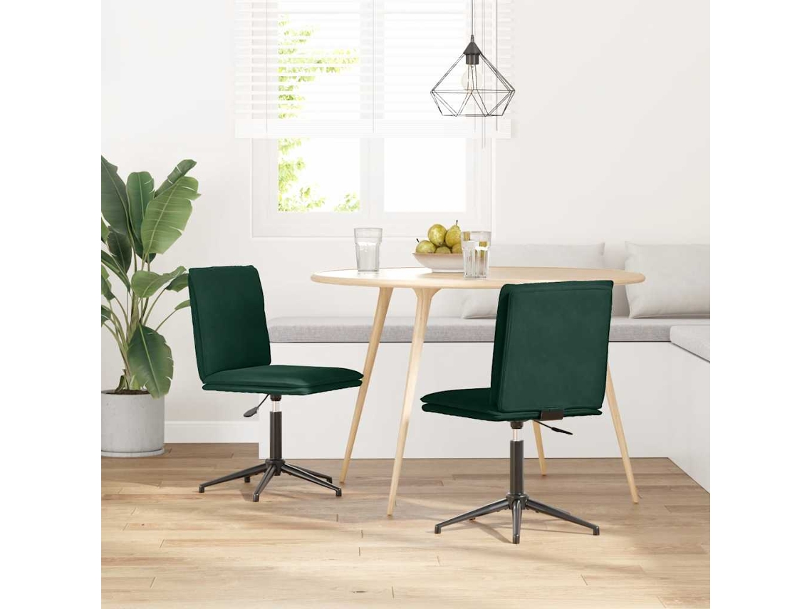 Vidaxl Cadeiras De Jantar 2 Pcs Veludo Verde-escuro