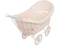 Carrinho De Bebê Decorativo, Carrinho De Bebê Trançado Para Chá De Bebê | Carrinho Rústico De Vime Gokoco