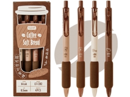 Kit Com 4 Canetas De Tinta Gel Mozxirz, Retráteis, Caneta Fofa, Ponta