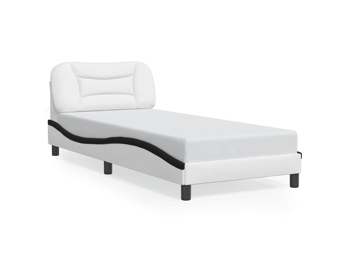 Bed Frame, Bed Frames Vidaxl Branco Couro Artificial (90 X 190 Cm)